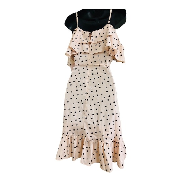 Anthropologie Avec les filles pink polka dot belted ruffled tiered dress size 2 - Picture 13 of 16